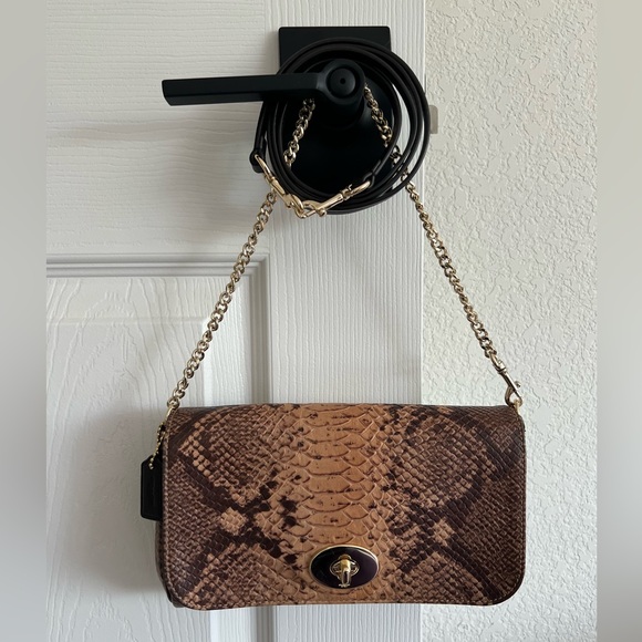 Coach Python Embossed Leather Crossbody - Picture 1 of 14